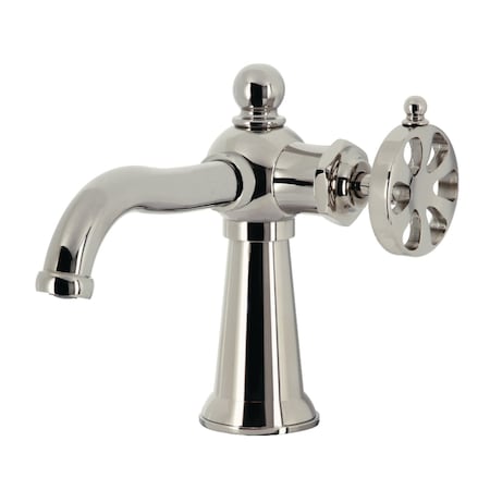 Kingston Brass KS3546RX Single-Handle Bathroom Faucet with Push Pop-Up, Polished Nickel KS3546RX